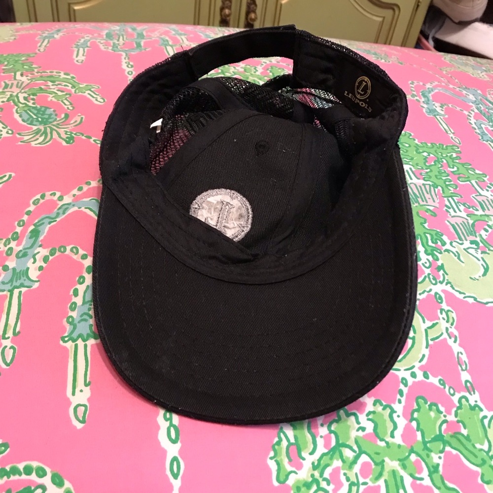 Leupold Scopes Vintage Snapback Trucker Hat Mesh Back Black Cap View 4